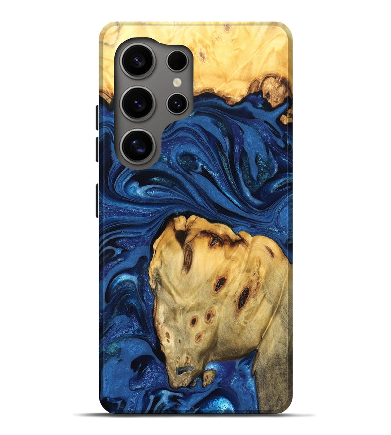 Galaxy S25 Ultra Wood Live Edge Phone Case - Leta (Blue, 822871)