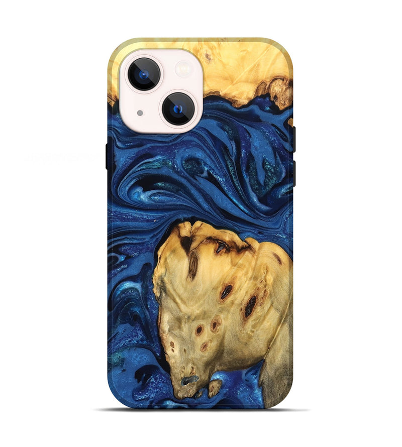 iPhone 13 Wood Live Edge Phone Case - Leta (Blue, 822871)