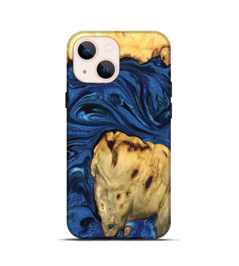 iPhone 13 mini Wood Live Edge Phone Case - Leta (Blue, 822871)