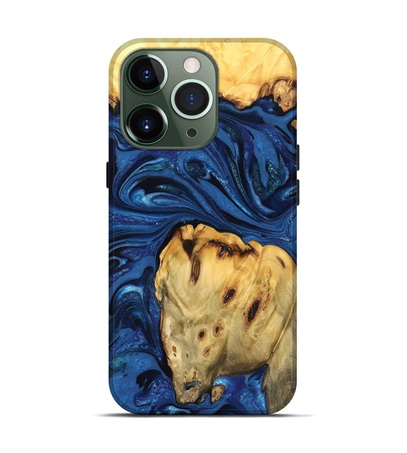 iPhone 13 Pro Wood Live Edge Phone Case - Leta (Blue, 822871)