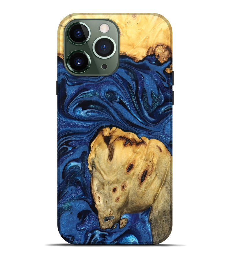 iPhone 13 Pro Max Wood Live Edge Phone Case - Leta (Blue, 822871)