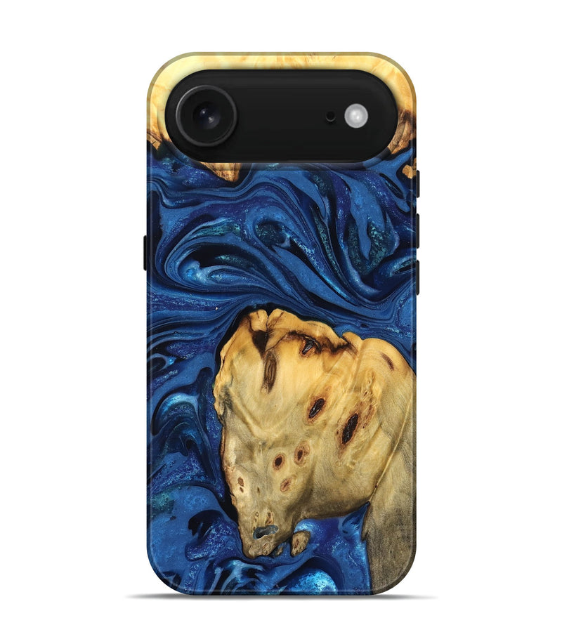 iPhone 17 Air Wood Live Edge Phone Case - Leta (Blue, 822871)