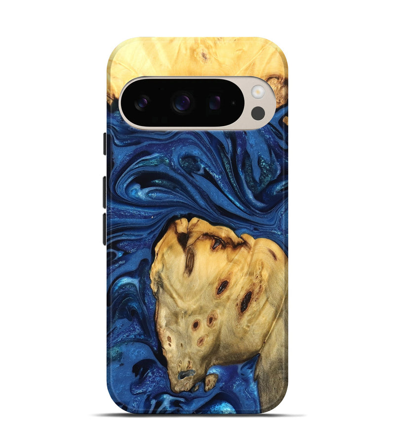 Pixel 10 Wood Live Edge Phone Case - Leta (Blue, 822871)
