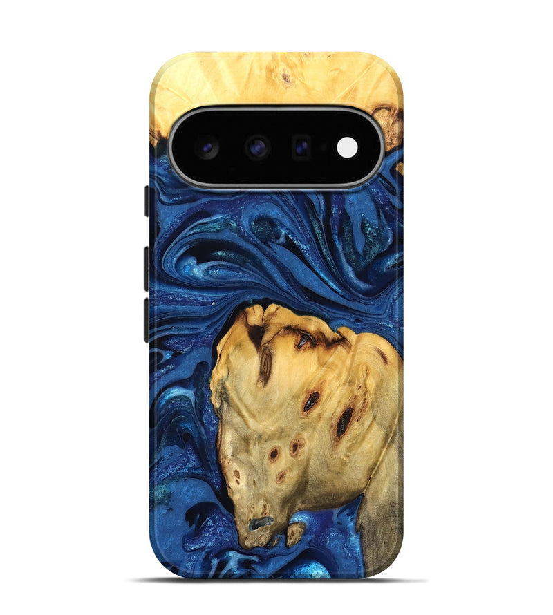 Pixel 11 Pro Wood Live Edge Phone Case - Leta (Blue, 822871)