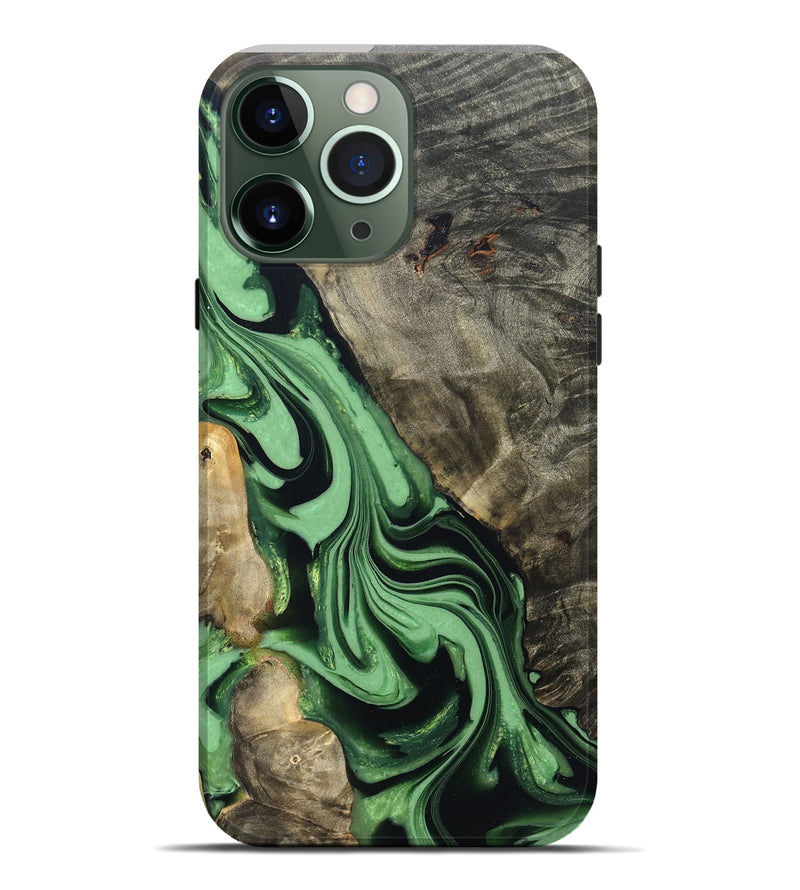 iPhone 13 Pro Max Wood Live Edge Phone Case - Walton (Green, 822872)