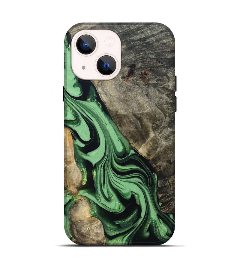 iPhone 14 Wood Live Edge Phone Case - Walton (Green, 822872)