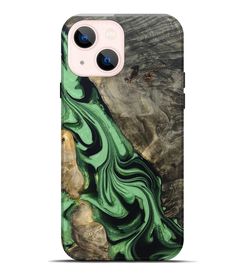 iPhone 14 Plus Wood Live Edge Phone Case - Walton (Green, 822872)