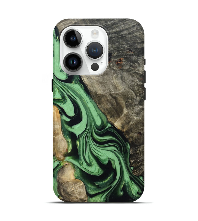 iPhone 15 Pro Wood Live Edge Phone Case - Walton (Green, 822872)