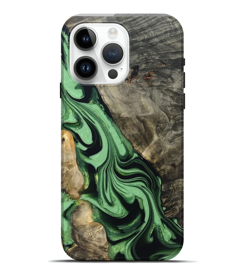 iPhone 15 Pro Max Wood Live Edge Phone Case - Walton (Green, 822872)