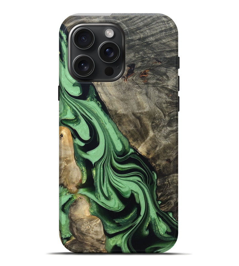 iPhone 16 Pro Max Wood Live Edge Phone Case - Walton (Green, 822872)