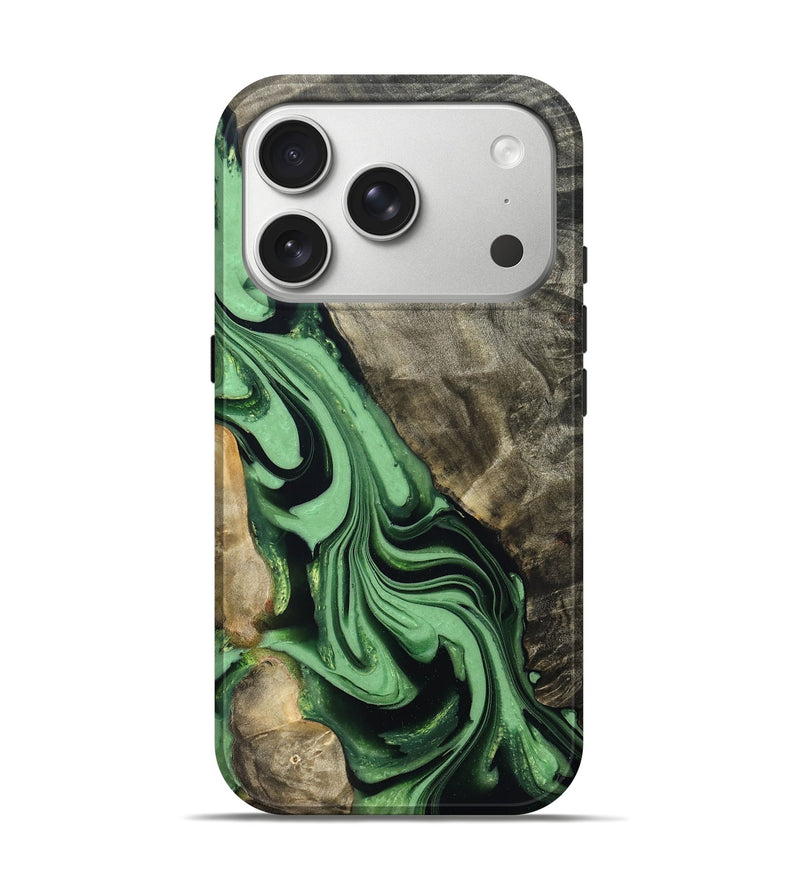 iPhone 17 Pro Wood Live Edge Phone Case - Walton (Green, 822872)