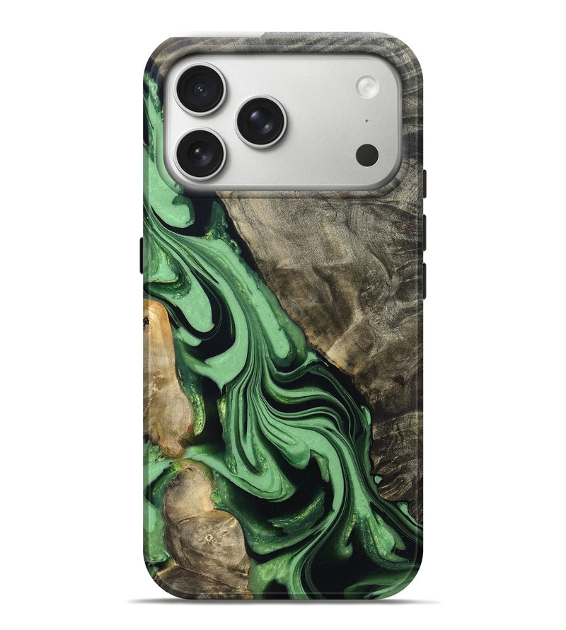 iPhone 17 Pro Max Wood Live Edge Phone Case - Walton (Green, 822872)