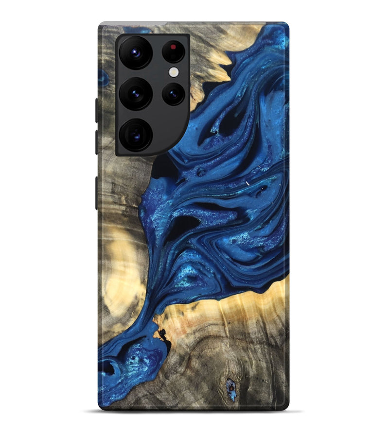 Galaxy S22 Ultra Wood Live Edge Phone Case - Jaylon (Blue, 822877)