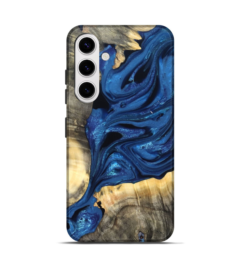 Galaxy S25 Wood Live Edge Phone Case - Jaylon (Blue, 822877)
