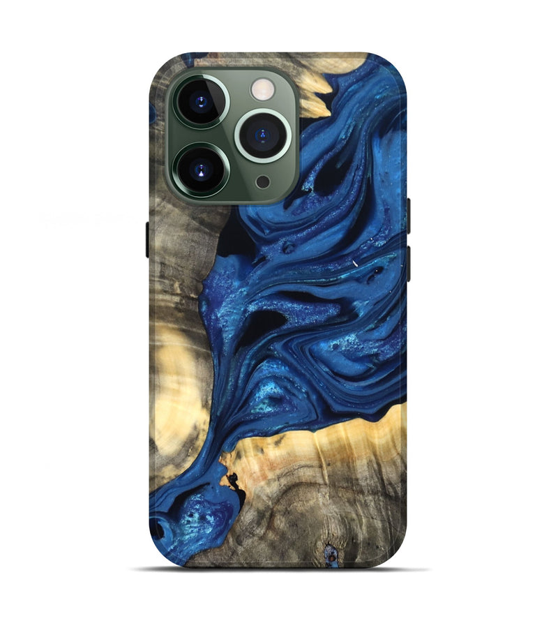 iPhone 13 Pro Wood Live Edge Phone Case - Jaylon (Blue, 822877)