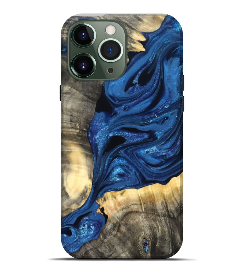 iPhone 13 Pro Max Wood Live Edge Phone Case - Jaylon (Blue, 822877)