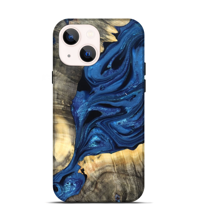 iPhone 14 Wood Live Edge Phone Case - Jaylon (Blue, 822877)