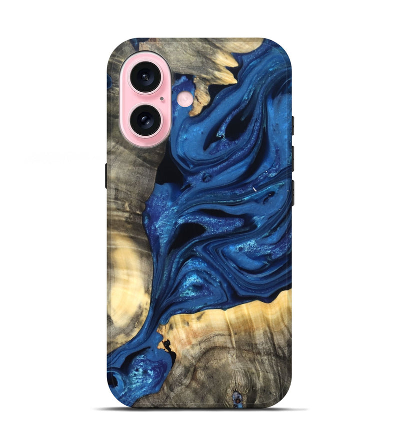 iPhone 17 Wood Live Edge Phone Case - Jaylon (Blue, 822877)