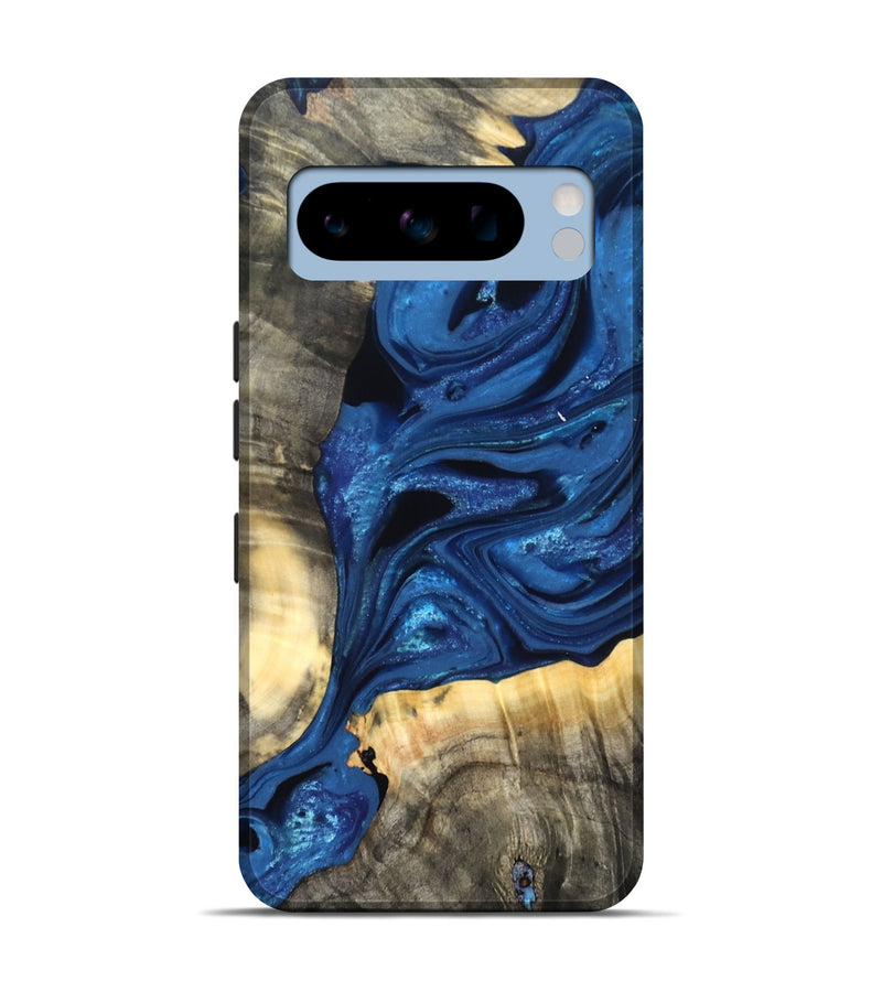 Pixel 8 Pro Wood Live Edge Phone Case - Jaylon (Blue, 822877)