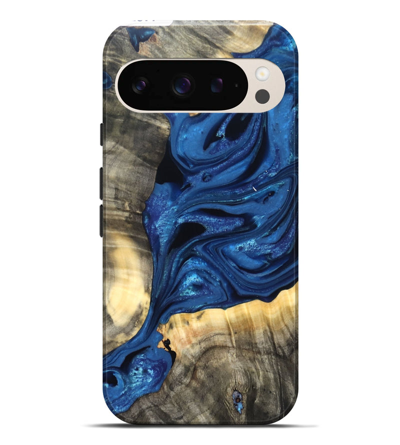 Pixel 9 Pro XL Wood Live Edge Phone Case - Jaylon (Blue, 822877)