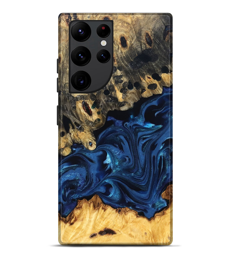 Galaxy S22 Ultra Wood Live Edge Phone Case - Toccara (Blue, 822878)