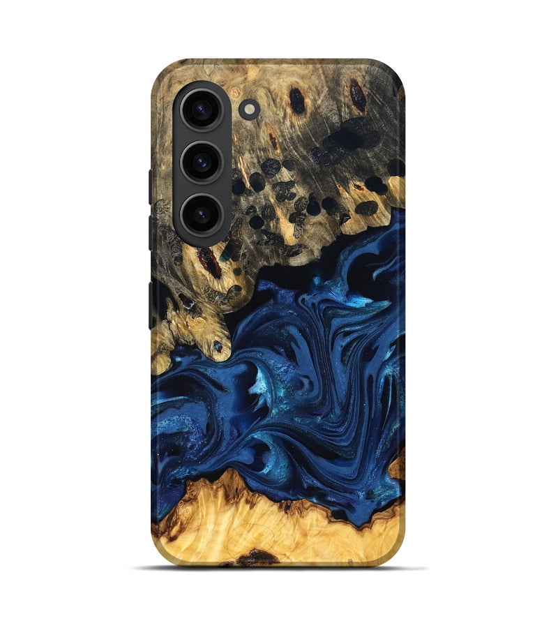 Galaxy S23 Wood Live Edge Phone Case - Toccara (Blue, 822878)