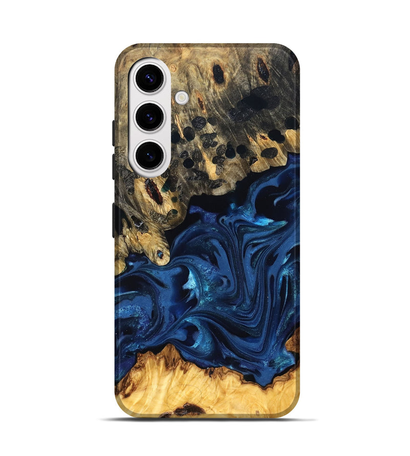 Galaxy S25 Wood Live Edge Phone Case - Toccara (Blue, 822878)