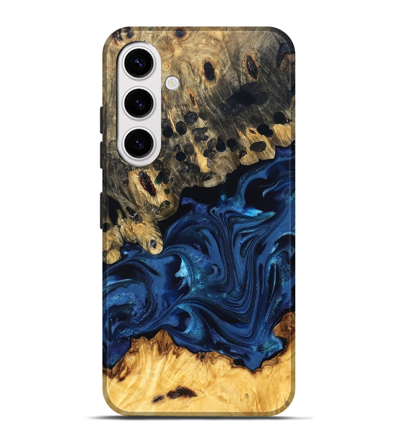 Galaxy S25 Plus Wood Live Edge Phone Case - Toccara (Blue, 822878)