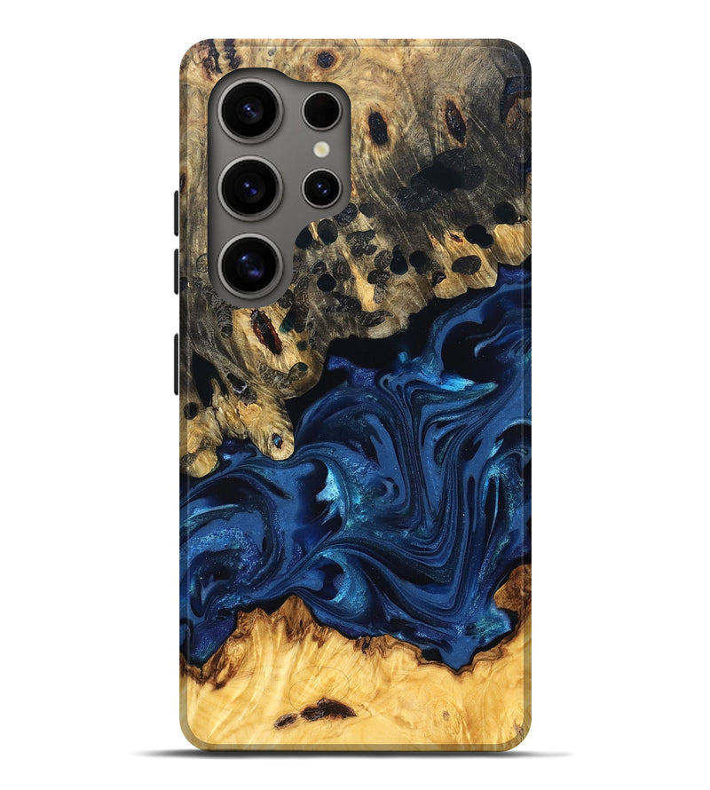 Galaxy S25 Ultra Wood Live Edge Phone Case - Toccara (Blue, 822878)
