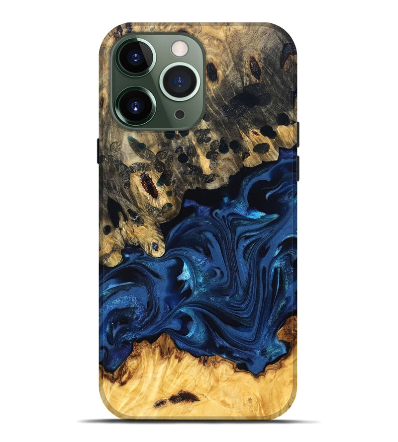 iPhone 13 Pro Max Wood Live Edge Phone Case - Toccara (Blue, 822878)