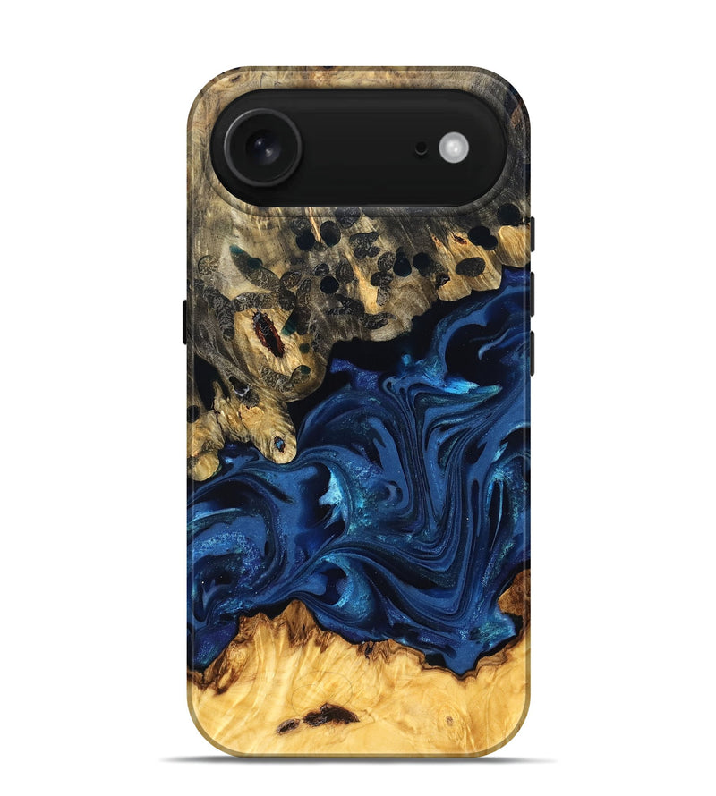 iPhone 17 Air Wood Live Edge Phone Case - Toccara (Blue, 822878)