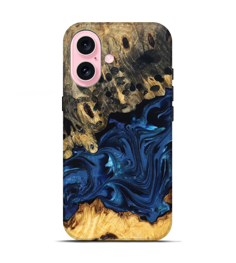 iPhone 17 Wood Live Edge Phone Case - Toccara (Blue, 822878)