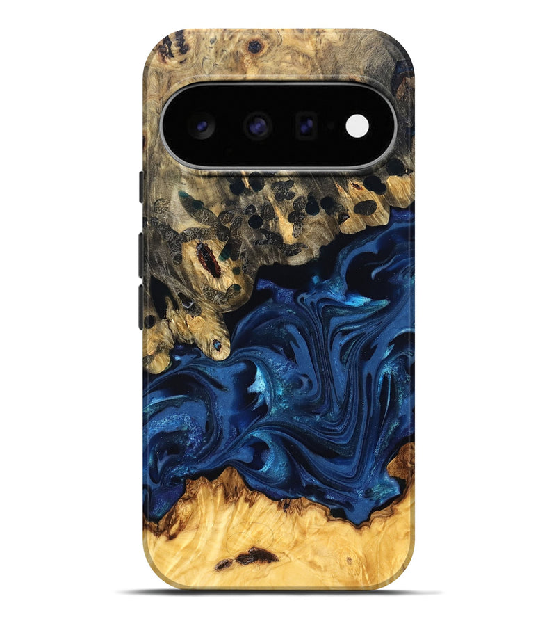 Pixel 11 Pro XL Wood Live Edge Phone Case - Toccara (Blue, 822878)