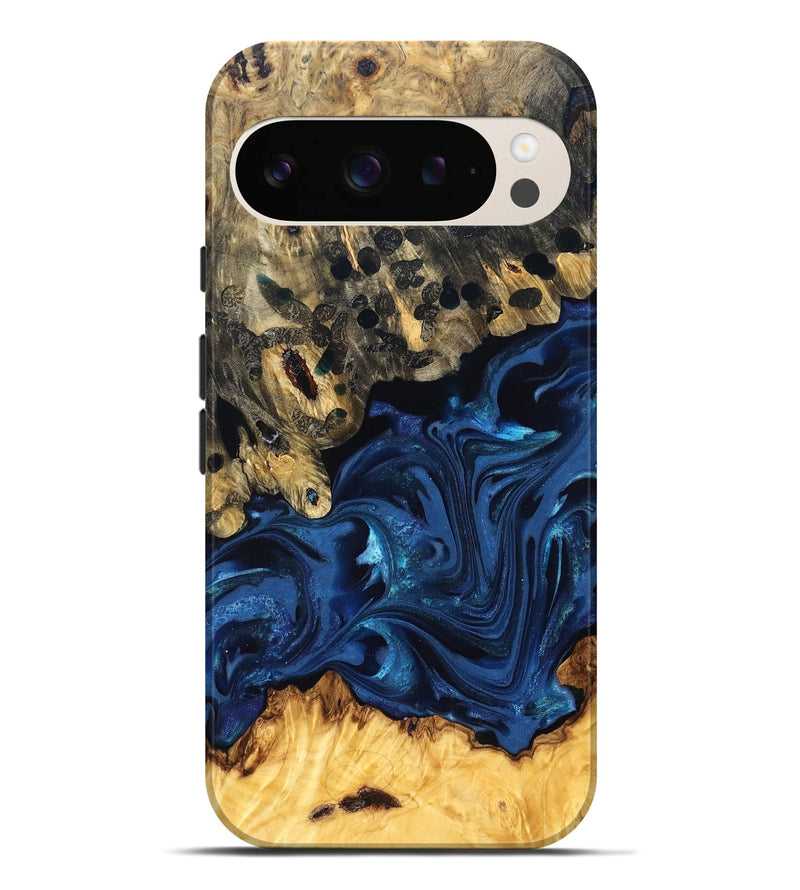 Pixel 9 Pro XL Wood Live Edge Phone Case - Toccara (Blue, 822878)