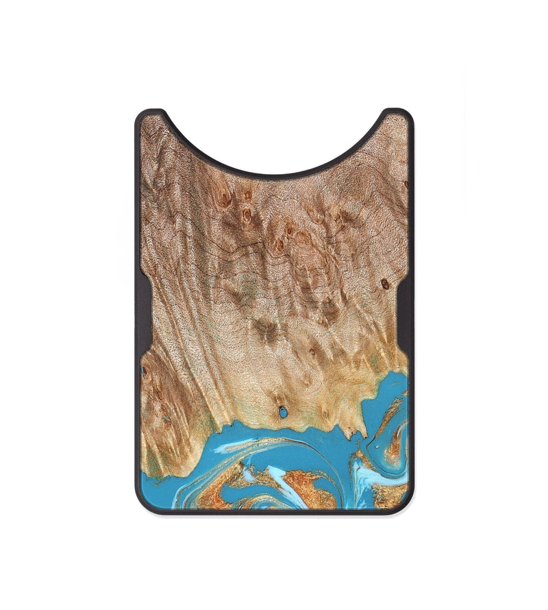 Alloy Wood Wallet - Brianna (Teal & Gold, 822888)