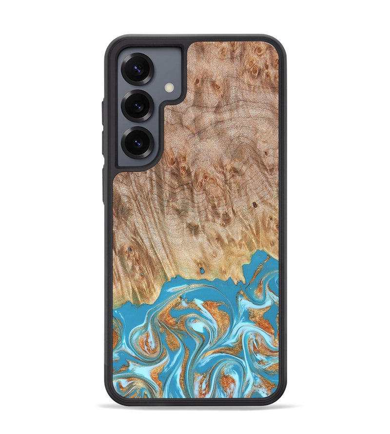 Galaxy S25 Plus Wood Phone Case - Brianna (Teal & Gold, 822888)