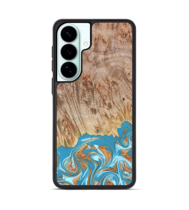 Galaxy S26 Plus Wood Phone Case - Brianna (Teal & Gold, 822888)