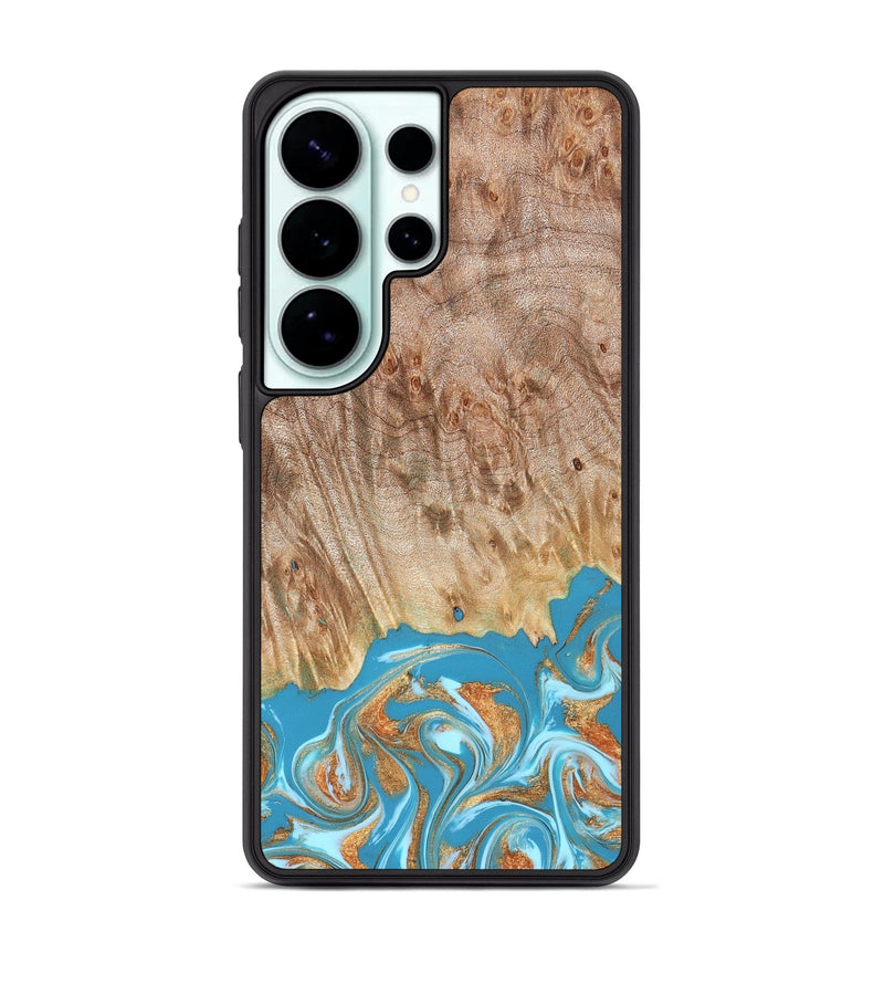 Galaxy S26 Ultra Wood Phone Case - Brianna (Teal & Gold, 822888)