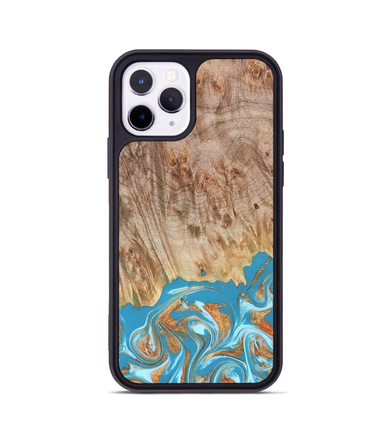 iPhone 11 Pro Wood Phone Case - Brianna (Teal & Gold, 822888)