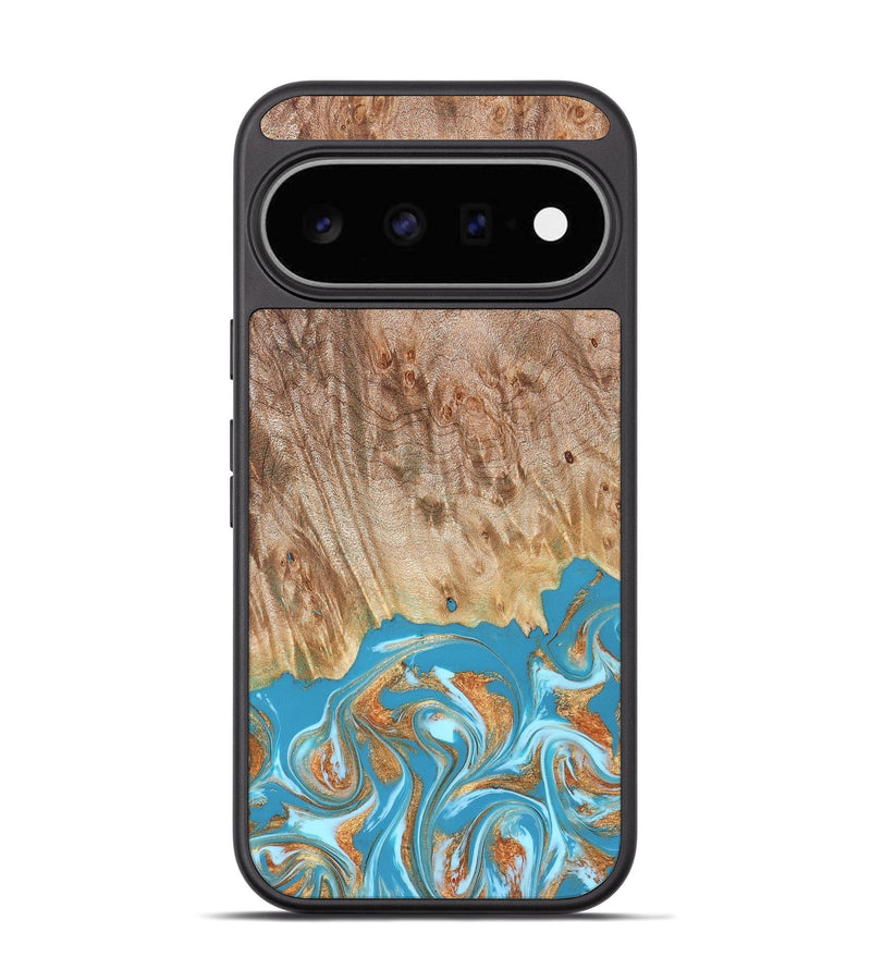 Pixel 11 Wood Phone Case - Brianna (Teal & Gold, 822888)