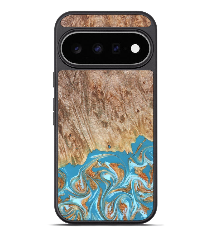 Pixel 11 Pro XL Wood Phone Case - Brianna (Teal & Gold, 822888)