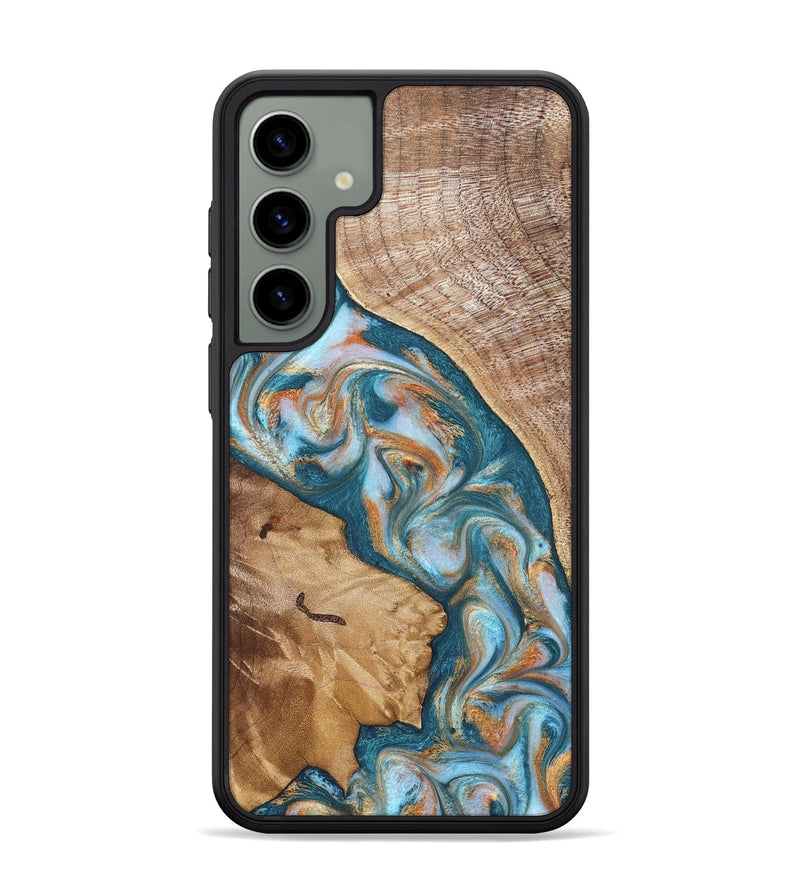 Galaxy S24 Plus Wood Phone Case - Bertie (Teal & Gold, 822890)