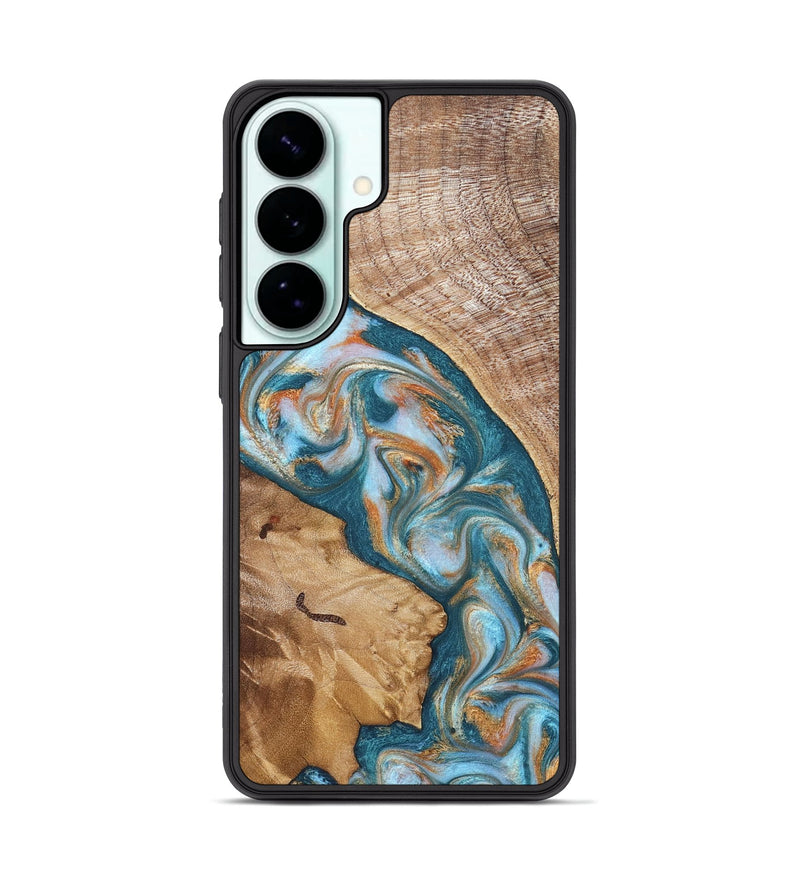 Galaxy S26 Plus Wood Phone Case - Bertie (Teal & Gold, 822890)