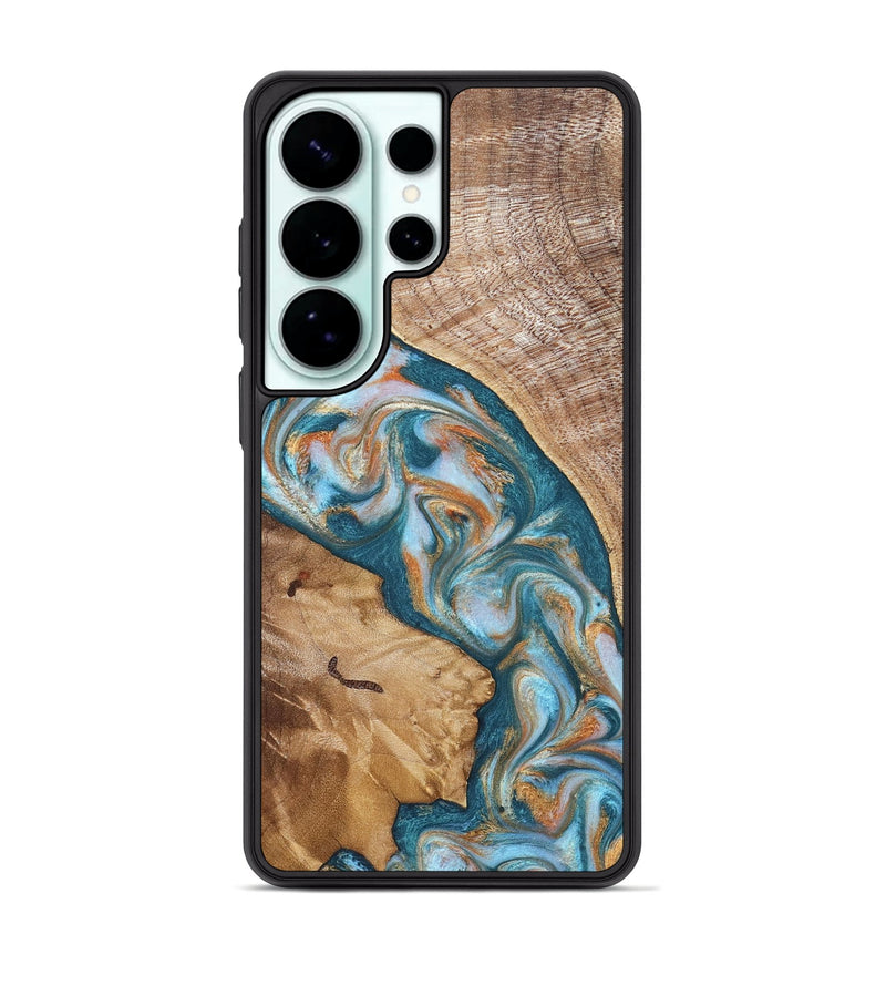 Galaxy S26 Ultra Wood Phone Case - Bertie (Teal & Gold, 822890)