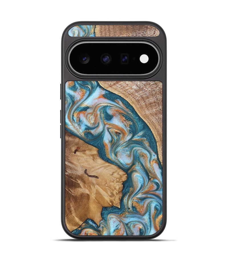 Pixel 11 Wood Phone Case - Bertie (Teal & Gold, 822890)