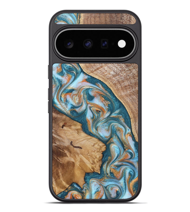 Pixel 11 Pro XL Wood Phone Case - Bertie (Teal & Gold, 822890)