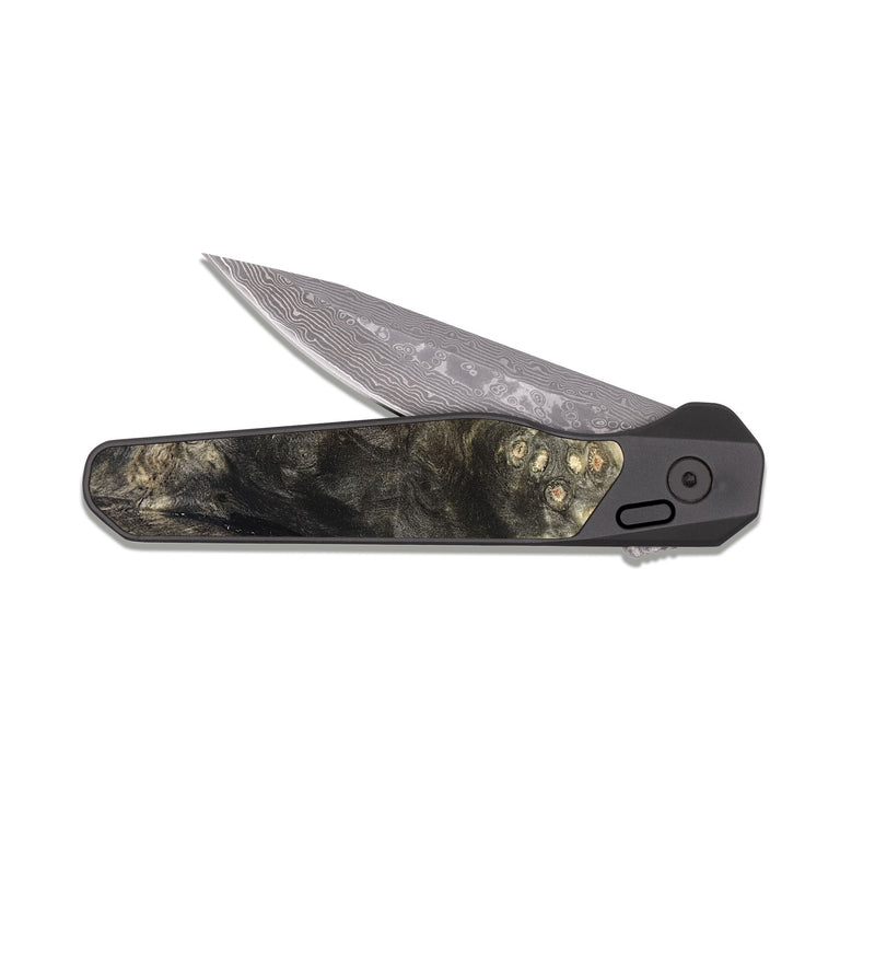 EDC Dark Damascus Wood Pocket Knife - Damaris (Wood Burl, 822896)