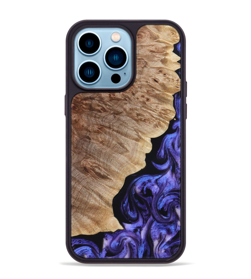 iPhone 14 Pro Max Wood Phone Case - Adan (Purple, 822899)