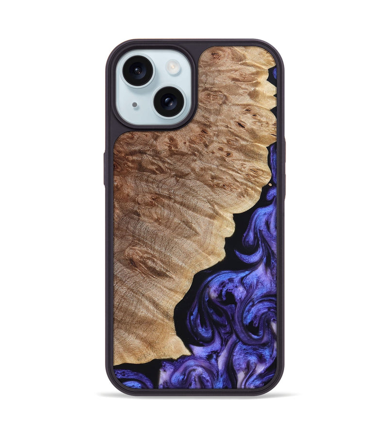 iPhone 15 Wood Phone Case - Adan (Purple, 822899)