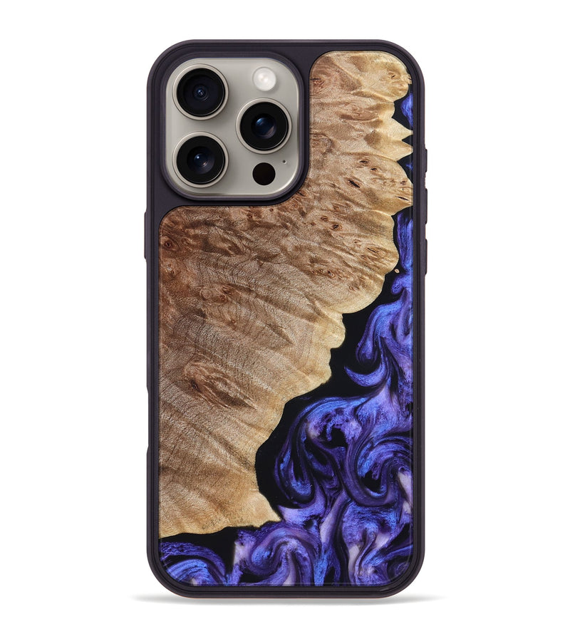 iPhone 16 Pro Max Wood Phone Case - Adan (Purple, 822899)